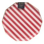 Red and white striped plate with angled edges Harry Potter birthday from Parte Haus party supply store in Bethesda Maryland