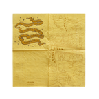 Yellow Harry Potter map napkin with brown Marauders Map design birthday from Parte Haus party supply store in Bethesda MD