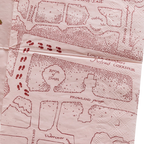 Multicolor napkin with vintage map and footprints magical birthday theme from Parte Haus party supply store in Bethesda MD