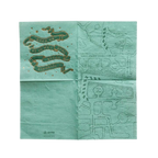 Teal Harry Potter themed napkin with Marauder’s Map and gold stars from Parte Haus party supply store in Bethesda MD