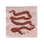 Pink Harry Potter napkin with red and gold lettering and stars birthday from Parte Haus party supply store in Bethesda MD