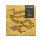 Yellow Harry Potter napkin with gold ribbon design wizard theme from Parte Haus party supply store in Bethesda MD