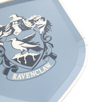 Blue Ravenclaw plate with crest for Harry Potter birthday from Parte Haus party supply store in Bethesda Maryland