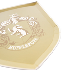 Yellow Hufflepuff shield paper plate for Harry Potter birthday from Parte Haus party supply store in Bethesda MD