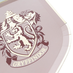 mauve Gryffindor shield plate with lion crest Harry Potter theme from Parte Haus party supply store in Bethesda MD