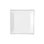 White square scalloped edge plate elegant tableware from Parte Haus party supply store in Bethesda MD