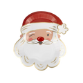 Red and white Santa Claus shaped paper plate Christmas from Parte Haus party supply store in Bethesda Maryland
