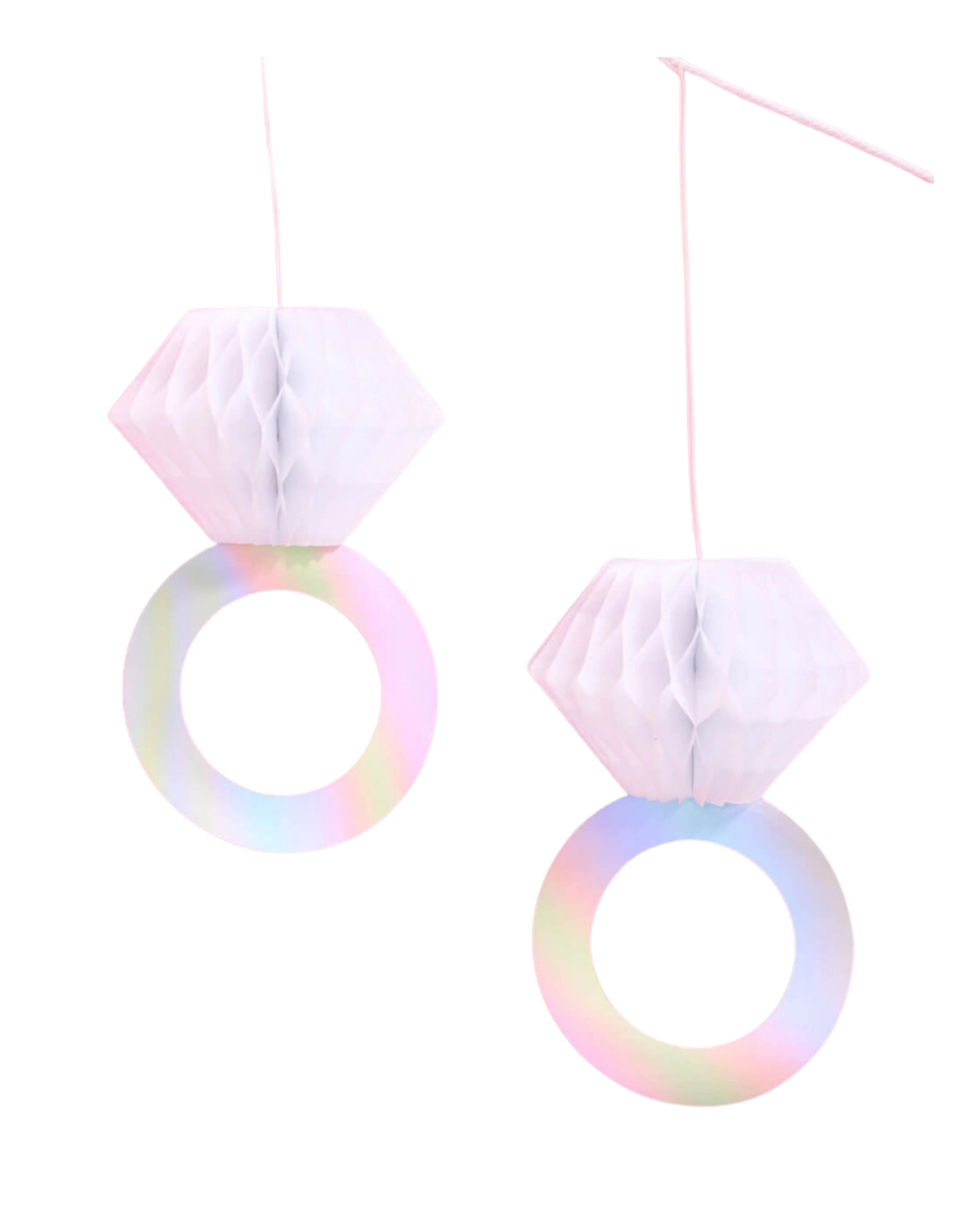 White and Iridescent Tissue Diamonds Banner