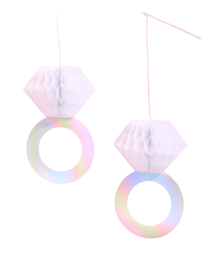 White and Iridescent Tissue Diamonds Banner