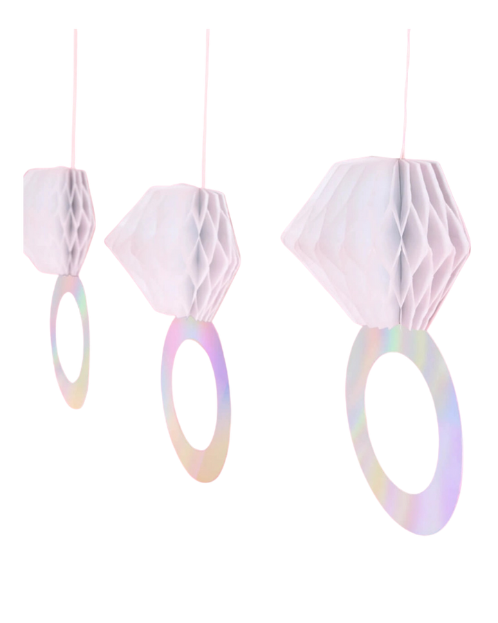 White and Iridescent Tissue Diamonds Banner