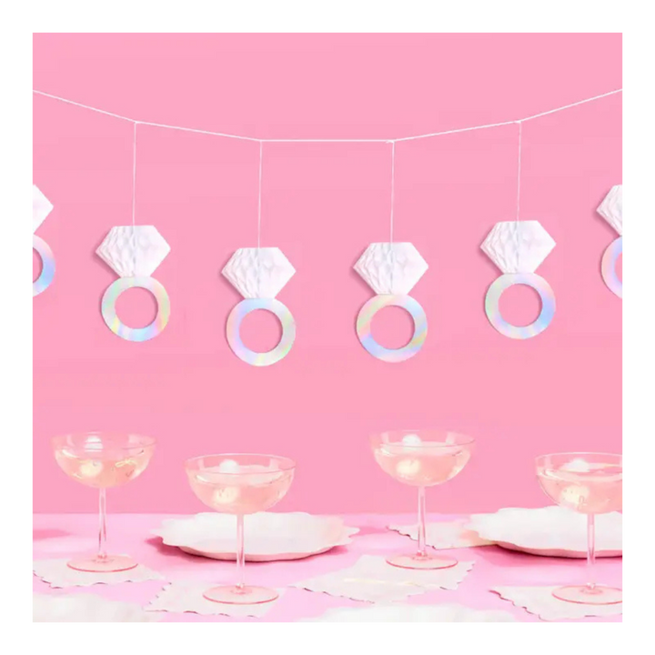 White and Iridescent Tissue Diamonds Banner