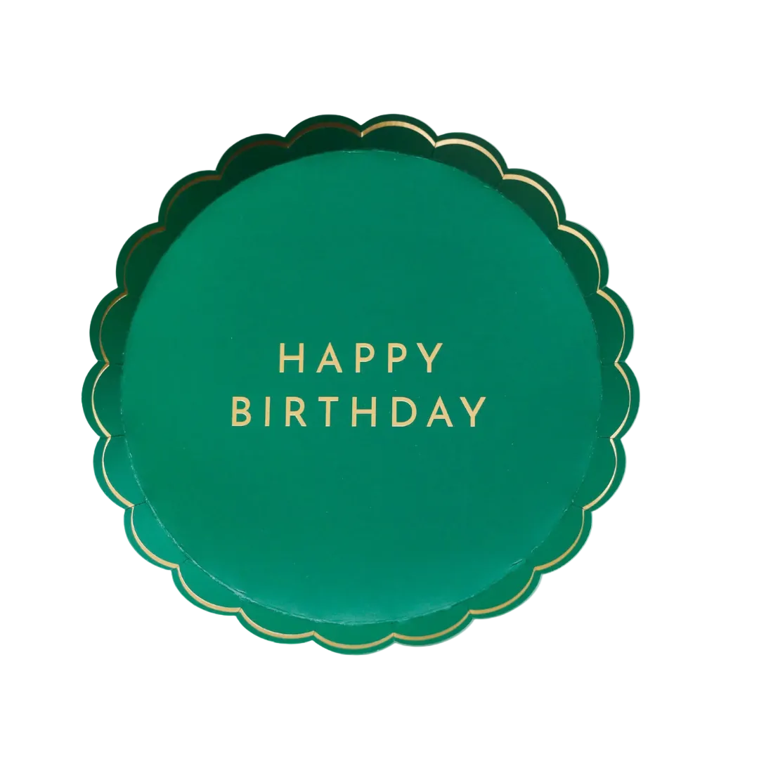 Emerald Green Happy Birthday Small Plates