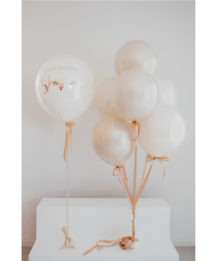 Warm Neutral Dessert Personalized Balloons