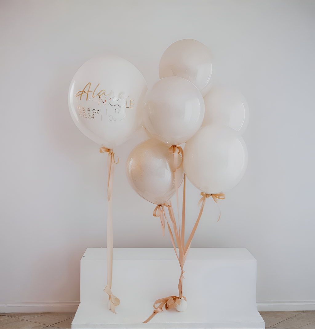 Warm Neutral Dessert Personalized Balloons