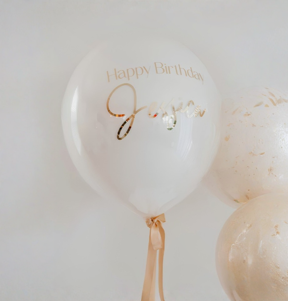 Warm Neutral Dessert Personalized Balloons