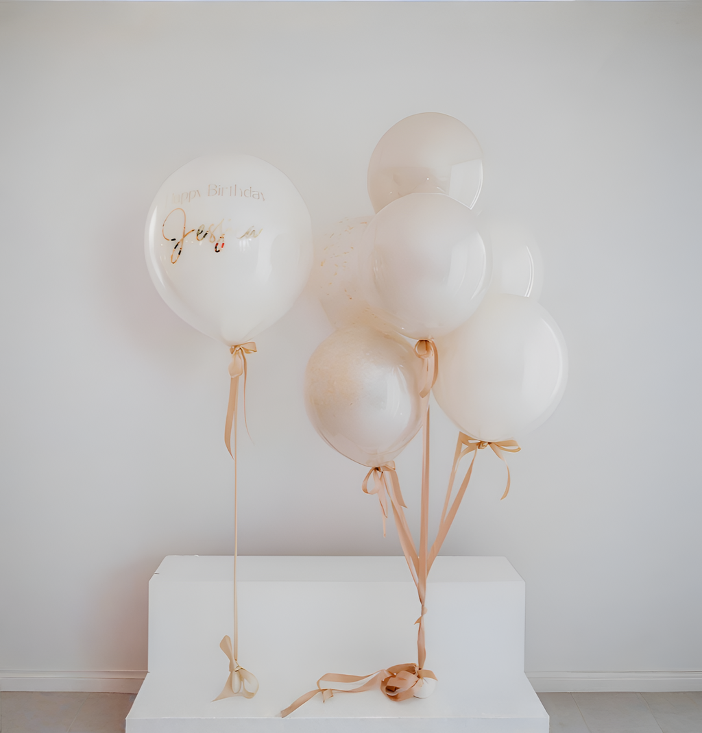 Warm Neutral Dessert Personalized Balloons