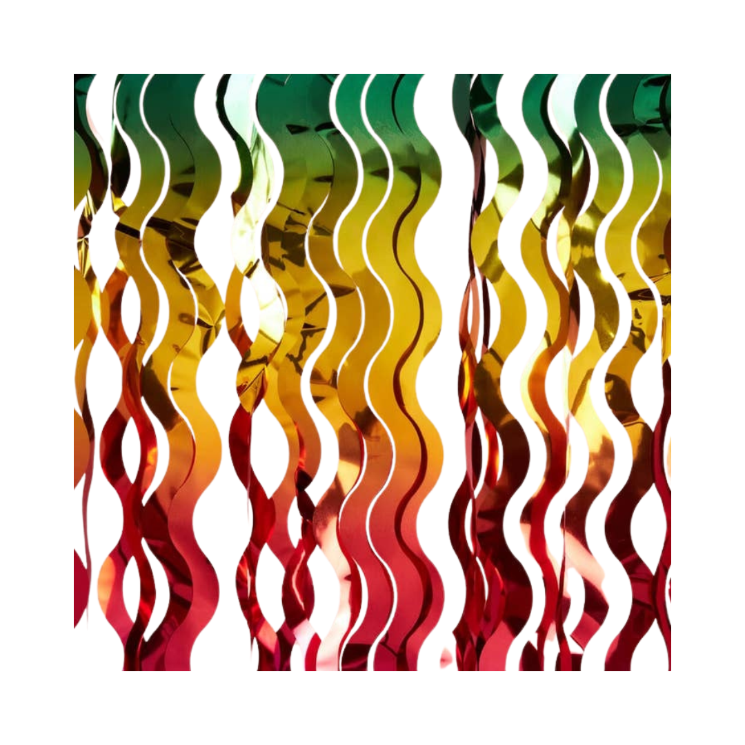 Rainbow Wavy Foil Curtain Backdrop