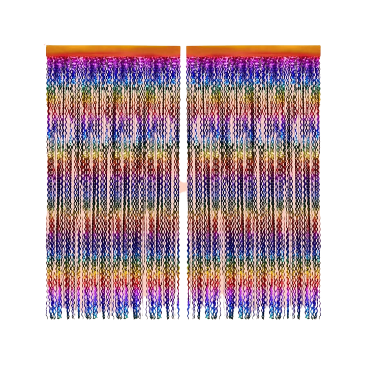 Rainbow Wavy Foil Curtain Backdrop
