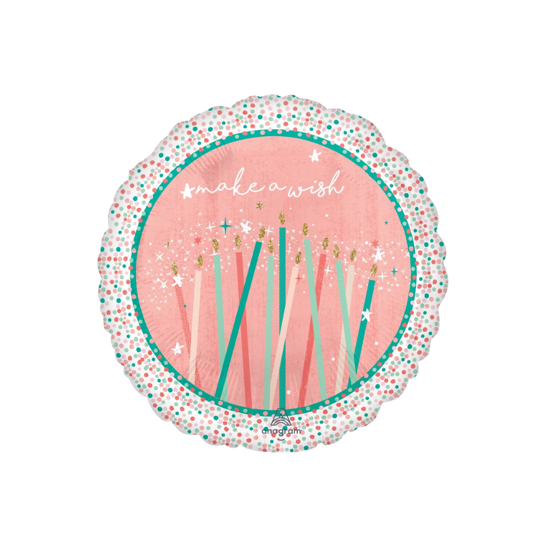 Pink Cake and Candles Foil Balloon, 18in