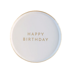 White & Gold Signature Happy Birthday Small Plates