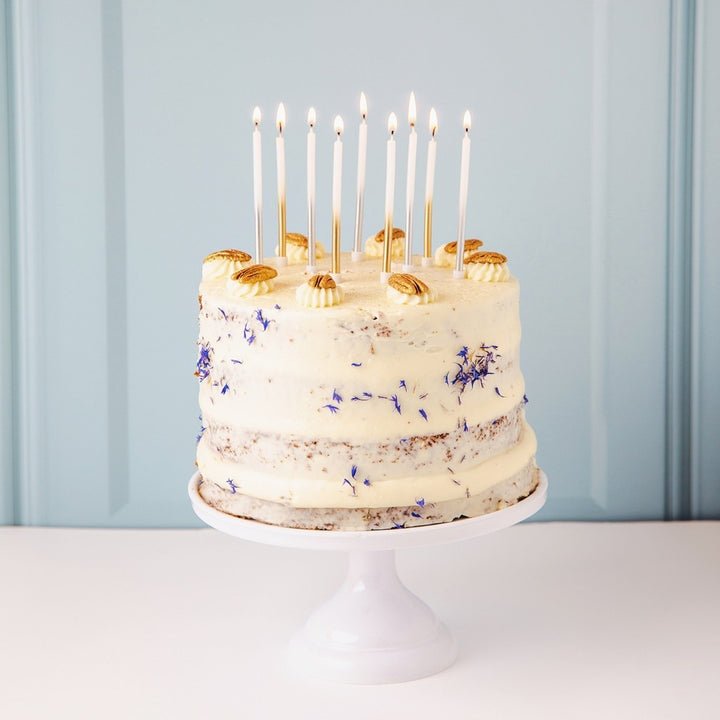 White and Silver Birthday Candles - 16 pk