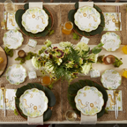White and green scalloped baby appetizer dessert plates with safari animals birthday theme from Parte Haus party supply store in Bethesda Maryland