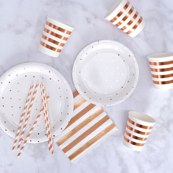 White and Rainbow Stars Large Dinner Plates