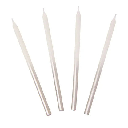 White and Silver Birthday Candles - (16pk)