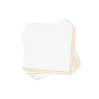 White with gold stripe lunch napkins elegant border detail from Parte Haus party supply store in Bethesda Maryland
