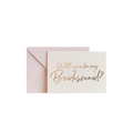 Blush pink bridesmaid proposal card with envelope for wedding from Parte Haus party supply store in Bethesda Maryland