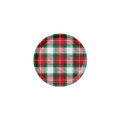 Red green plaid large plate with winter holiday design from Parte Haus party supply store in Bethesda MD