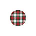 Red green plaid large plate with winter holiday design from Parte Haus party supply store in Bethesda MD