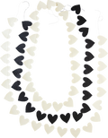 Black and White Glitter Heart Banner Set