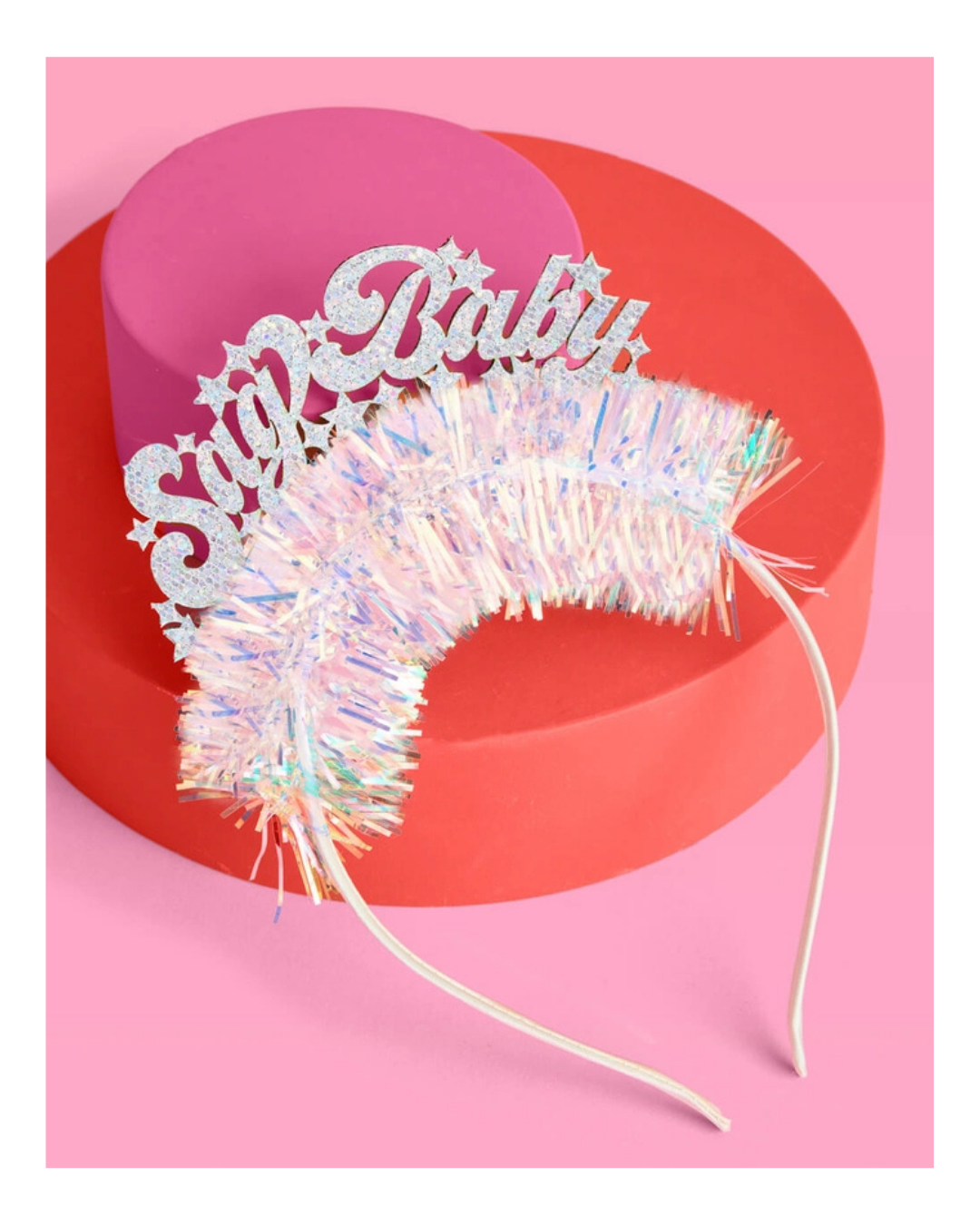 Iridescent  "Sag Baby"  Glitter Fringe Headband