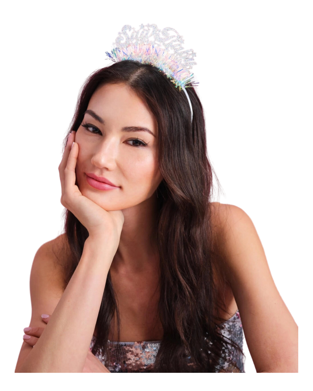 Iridescent  "Sag Baby"  Glitter Fringe Headband