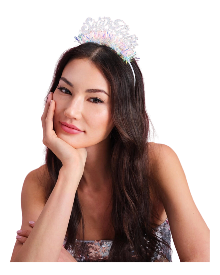 Iridescent  "Sag Baby"  Glitter Fringe Headband