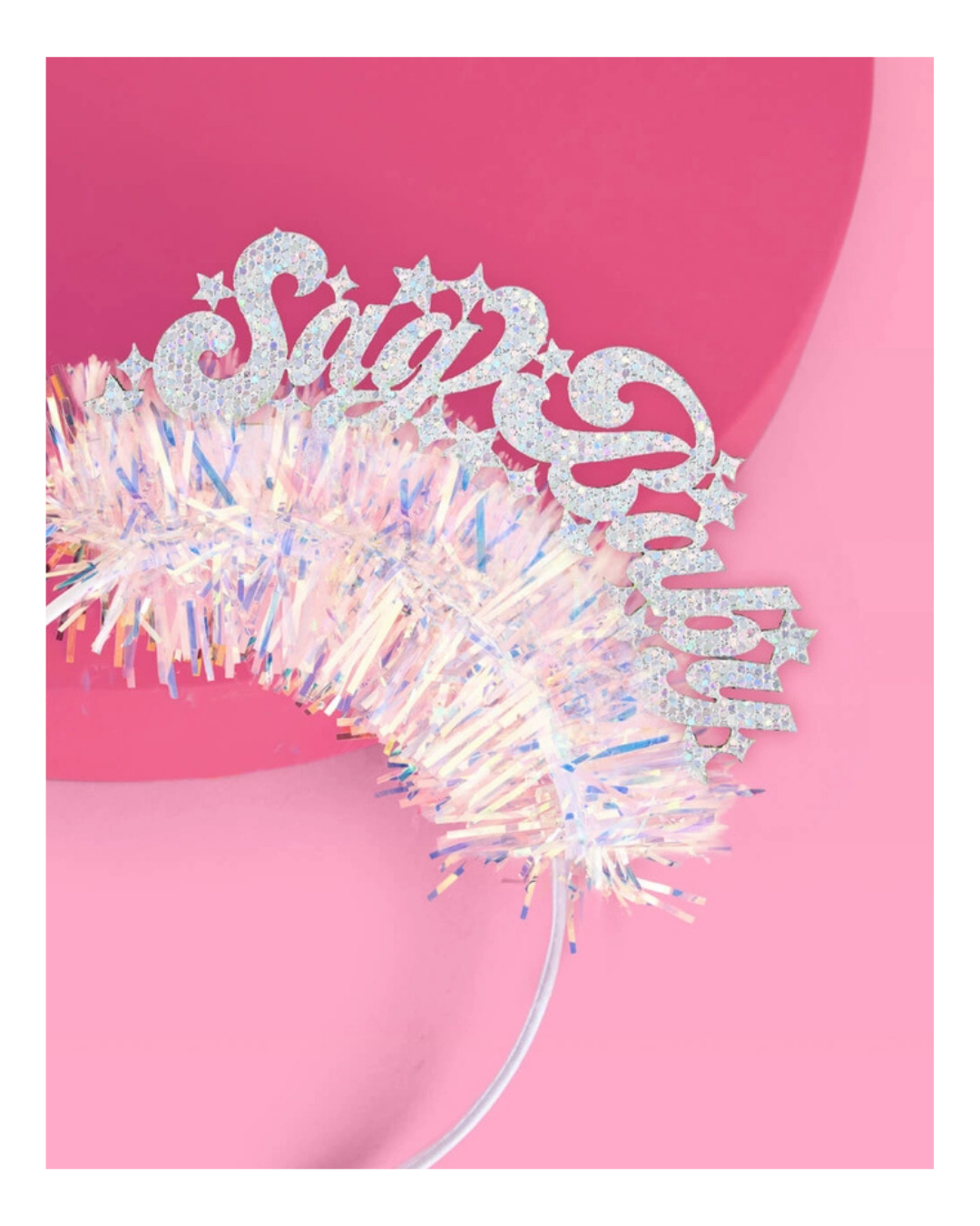 Iridescent  "Sag Baby"  Glitter Fringe Headband