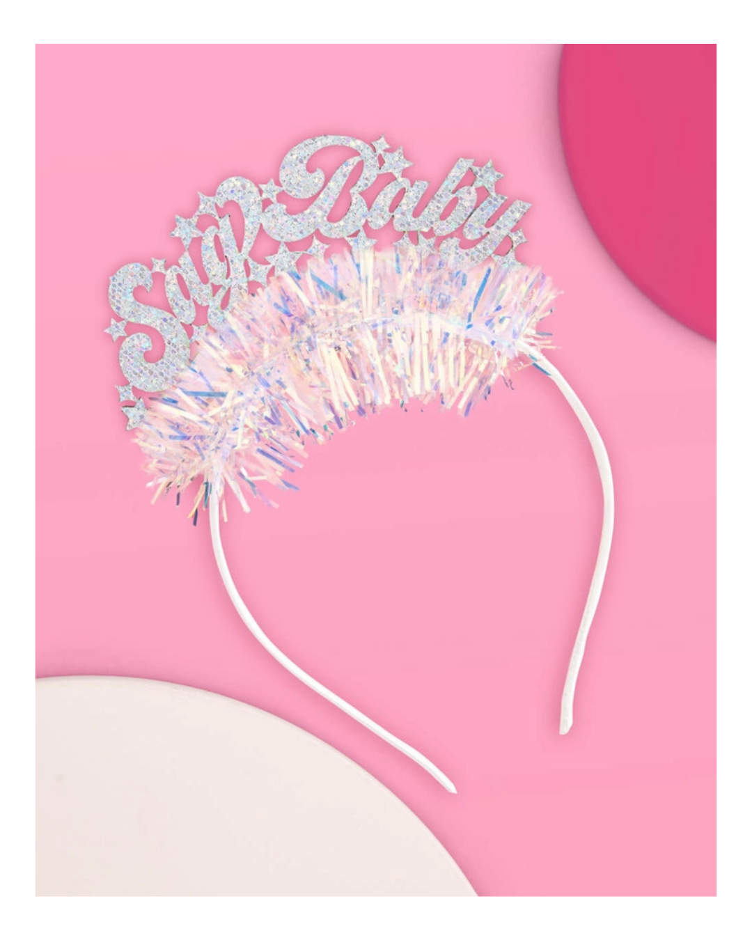 Iridescent  "Sag Baby"  Glitter Fringe Headband