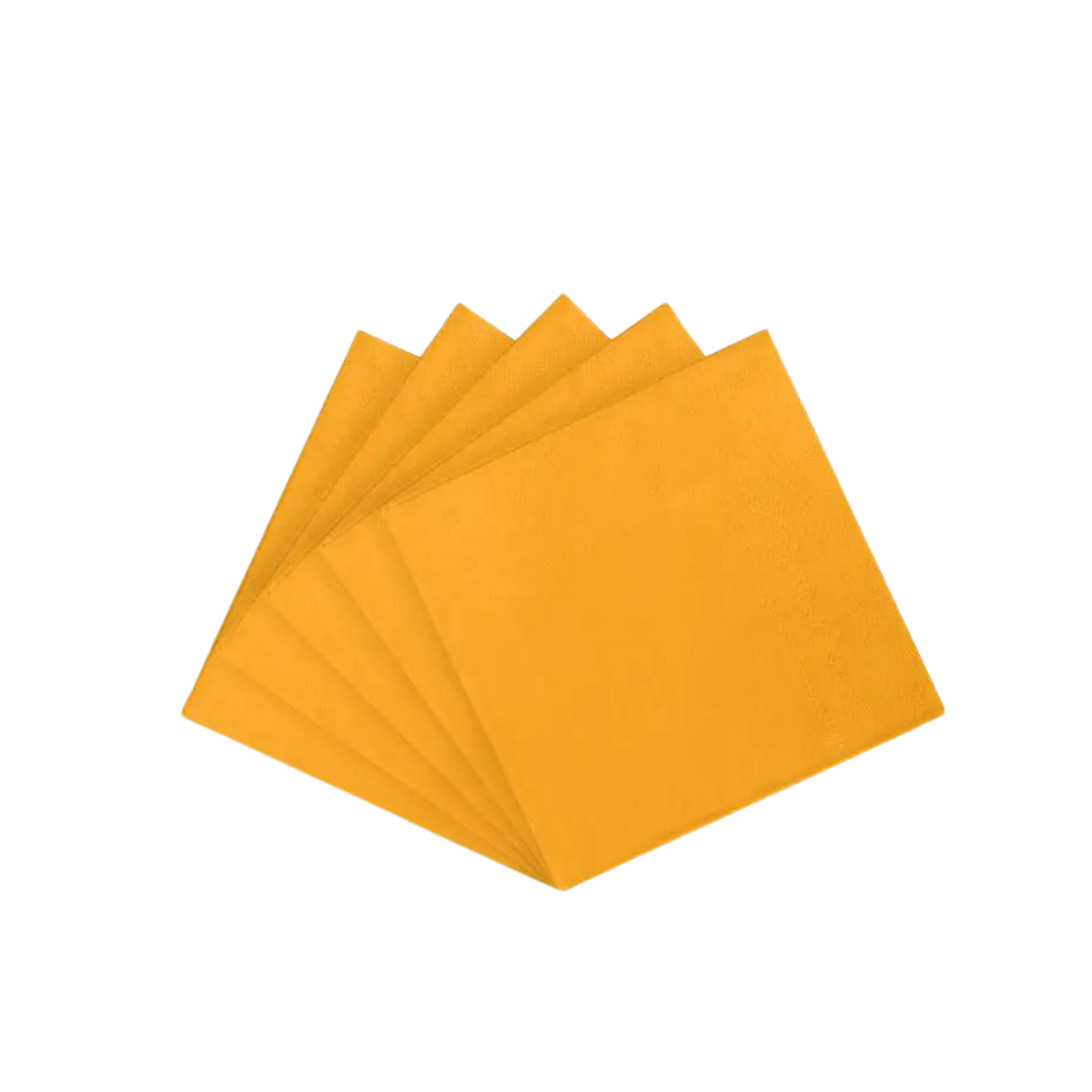 Yellow luncheon napkins set for celebrations from Parte Haus party supply store in Bethesda MD
