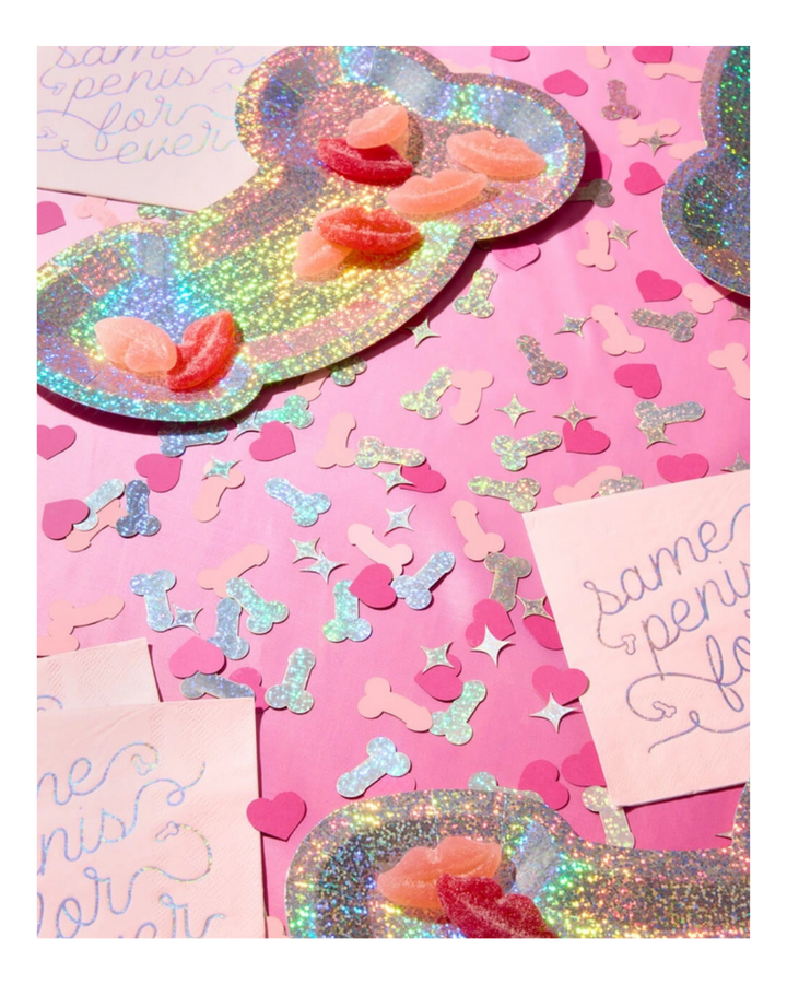 Pink and Holographic Penis Confetti