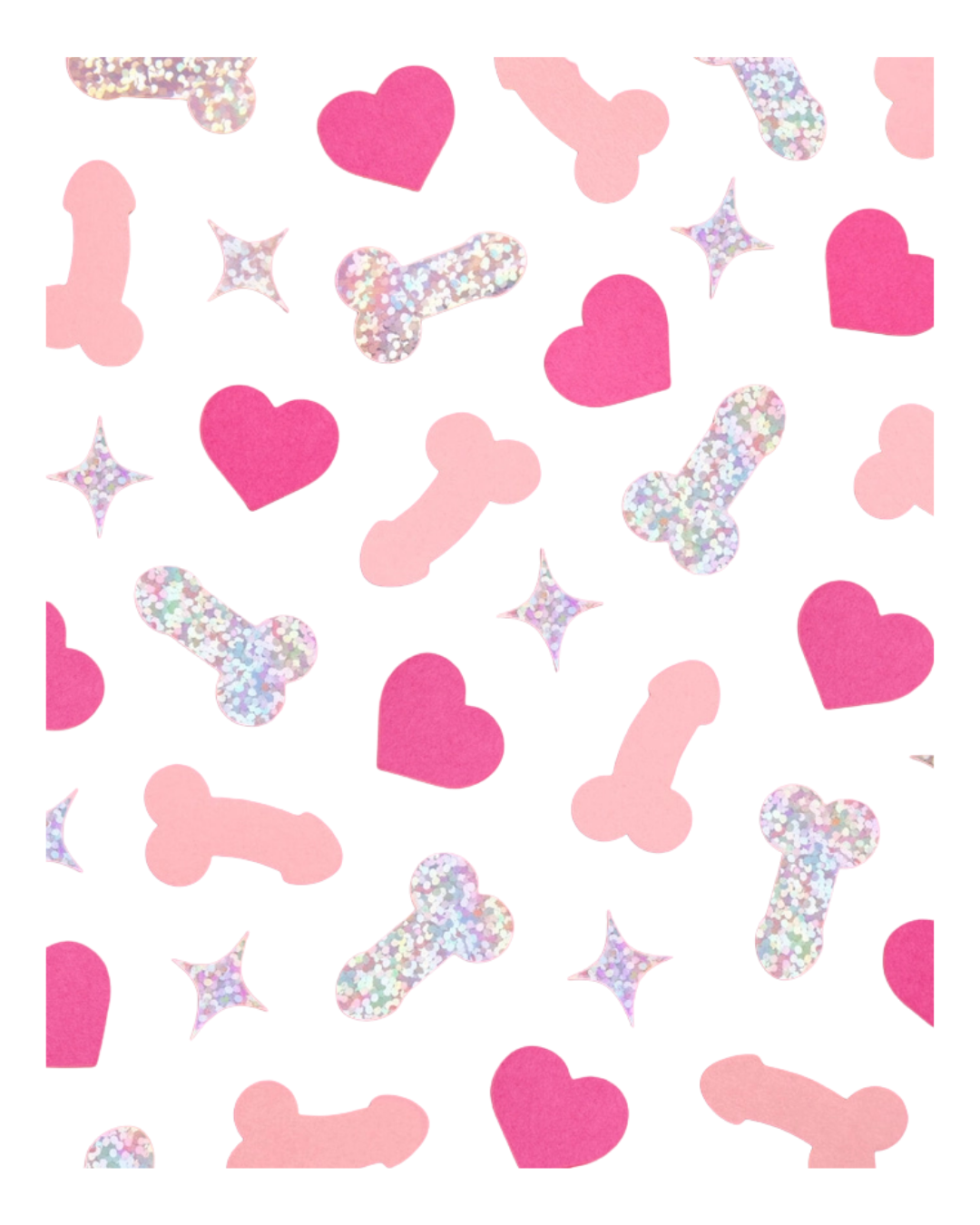 Pink and Holographic Penis Confetti