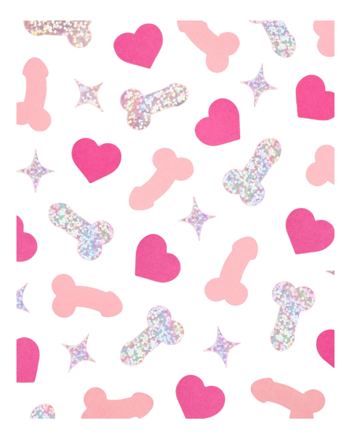Pink and Holographic Penis Confetti