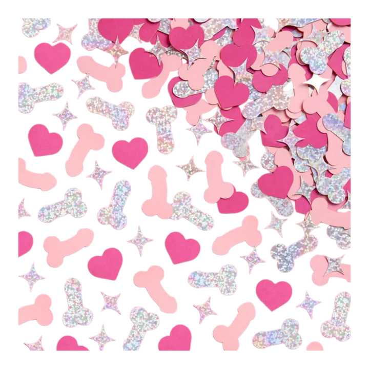 Pink and Holographic Penis Confetti