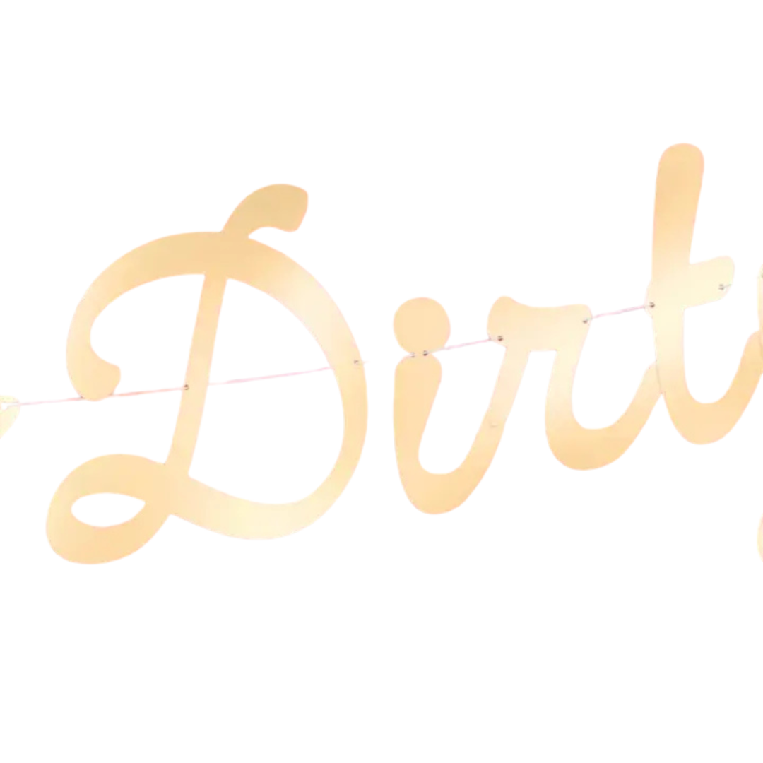 Gold with Pink Dirty Thirty Martini Bday Banner