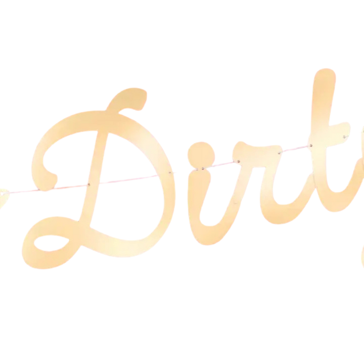 Gold with Pink Dirty Thirty Martini Bday Banner