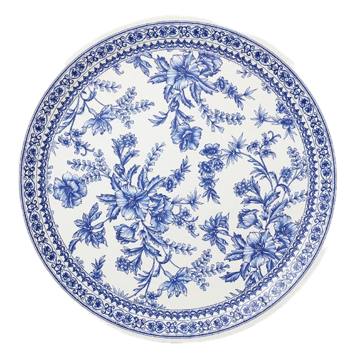 Blue French Toile Large Plate