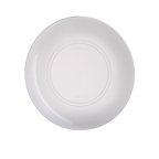 Ivory round plate simple modern dinnerware for celebrations from Parte Haus party supply store in Bethesda MD.