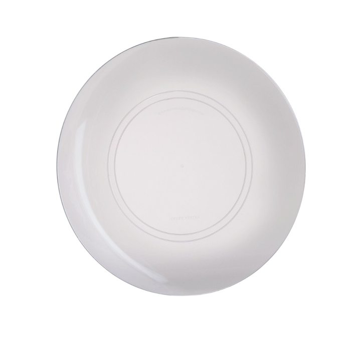 Clear Silver Rimmed Plates