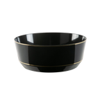 Black and gold bowl with shiny finish elegant tableware for celebrations from Parte Haus party supply store in Bethesda MD.