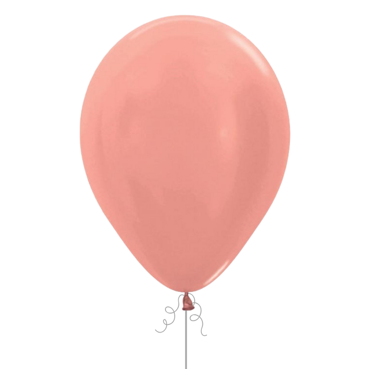 Metallic Rose Gold Latex Balloon, 11in